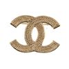 Image 2 : Chanel Gold Woven CC Logo Brooch