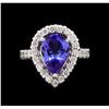 Image 2 : 3.10 ctw Tanzanite and Diamond Ring - 14KT White Gold