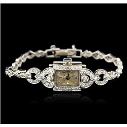 Hamilton 14KT White Gold Diamond Vintage Ladies Watch