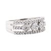 Image 1 : 0.50 ctw Diamond Three Row Ring - 14KT White Gold