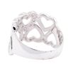 Image 3 : 0.12 ctw Diamond Heart Motif Ring - 10KT White Gold