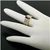 Image 5 : 14K Tri Color Gold 3 Stackable Tension Set Emerald Sapphire Ruby Solitaire Rings