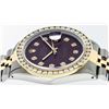 Image 7 : Rolex Mens 2 Tone Maroon VS 3 ctw Channel Set Diamond Datejust Wristwatch