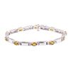 Image 1 : 4.03 ctw Citrine Quartz And Diamond Bracelet - 14KT White Gold