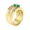 Image 4 : 0.90 ctw ct Emerald and Diamond Ring - 18KT Yellow Gold