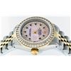 Image 3 : Rolex Ladies 2 Tone 14K Pink MOP Sapphire String Diamond Datejust Wristwatch