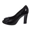 Image 3 : Fendi Black Patent Leather Peep Toe Buckle Heels 36.5