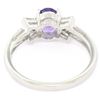 Image 7 : 14K White Gold 1.05 ctw Oval Amethyst Solitaire Ring w/ 6 Diamond Accents