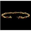 Image 3 : 14KT Yellow Gold 7.45 ctw Ruby and Diamond Bracelet