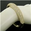 Image 9 : 18k Yellow Gold 15.90 ctw Pave Set F VS Round Diamond Dome Bangle Bracelet