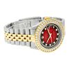 Image 3 : Rolex Mens 2 Tone Red Vignette String VS 3 ctw Channel Set Diamond Datejust Wris