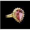 Image 1 : 14KT Yellow Gold 3.16 ctw Topaz and Diamond Ring