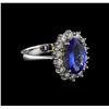 Image 1 : 14KT White Gold 2.80 ctw Tanzanite and Diamond Ring