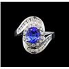 Image 2 : 14KT White Gold 1.91 ctw Tanzanite and Diamond Ring