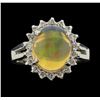 Image 2 : 2.58 ctw Opal and Diamond Ring - 14KT White Gold