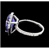 Image 3 : 4.07 ctw Tanzanite and Diamond Ring - 14KT White Gold