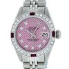 Image 1 : Rolex Ladies Stainless Steel Pink Stamp Diamond & Ruby Datejust Wristwatch