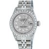 Image 2 : Rolex Ladies Stainless Steel 26MM Slate Grey String Diamond Lugs Datejust Wristw