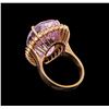 Image 3 : 26.32 ctw Kunzite and Diamond Ring - 14KT Rose Gold