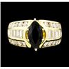 Image 3 : 2.10 ctw Sapphire and Diamond Ring - 14KT Yellow Gold