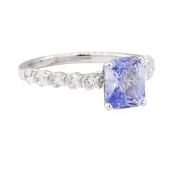 2.34 ctw Sapphire and Diamond Ring - 18KT White Gold