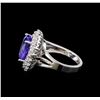 Image 3 : 14KT White Gold 6.40 ctw Tanzanite and Diamond Ring