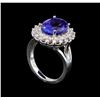 Image 4 : 14KT White Gold 6.40 ctw Tanzanite and Diamond Ring