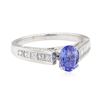 Image 1 : 1.74 ctw Sapphire and Diamond Ring - 14KT White Gold