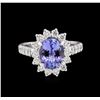 Image 2 : 2.50 ctw Tanzanite and Diamond Ring - 14KT White Gold