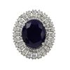 Image 1 : 8.76 ctw Sapphire and Diamond Ring - 14KT White Gold