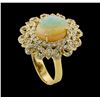 Image 4 : 2.85 ctw Opal and Diamond Ring - 14KT Yellow Gold