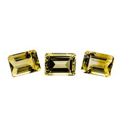 25.16 ctw.Natural Emerald Cut Citrine Quartz Parcel of Three