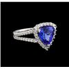 Image 1 : 14KT White Gold 5.22 ctw Tanzanite and Diamond Ring