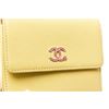 Image 7 : Chanel Yellow Leather Pink CC Compact Wallet