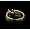 Image 3 : 1.32 ctw Sapphire and Diamond Ring - 14KT Yellow Gold