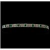 Image 1 : 1.53 ctw Emerald and Diamond Bracelet - 14KT White Gold