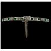 Image 3 : 1.53 ctw Emerald and Diamond Bracelet - 14KT White Gold