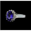 Image 1 : 3.05 ctw Tanzanite and Diamond Ring - 14KT White Gold