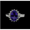 Image 2 : 3.05 ctw Tanzanite and Diamond Ring - 14KT White Gold