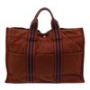 Image 1 : Hermes Brown Blue Canvas Sac Fourre MM Tote Bag