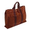 Image 2 : Hermes Brown Blue Canvas Sac Fourre MM Tote Bag