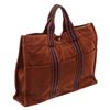 Image 3 : Hermes Brown Blue Canvas Sac Fourre MM Tote Bag