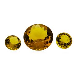 9.04 ctw.Natural Round Cut Citrine Quartz Parcel of Three