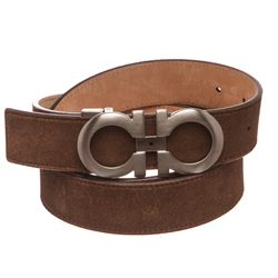 Salvatore Ferragamo Gancini Brown Leather Belt