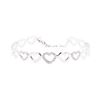 Image 1 : 0.25 ctw Diamond Heart Motif Bangle Bracelet - 14KT White Gold