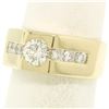 Image 1 : Men's 18K Yellow Gold 1.01 ctw Round Brilliant Cut Solitaire Diamond Band Ring