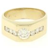 Image 2 : Men's 18K Yellow Gold 1.01 ctw Round Brilliant Cut Solitaire Diamond Band Ring