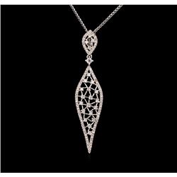 0.86 ctw Diamond Pendant With Chain - 14KT White Gold