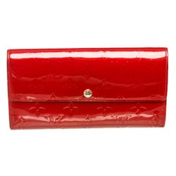 Louis Vuitton Red Monogram Vernis Leather Sarah Wallet