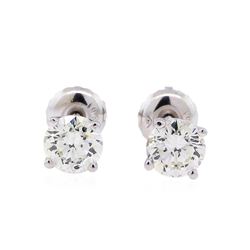 0.90 ctw Diamond Stud Earrings - 14KT White Gold